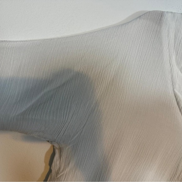 Ardene Cream V-Neck Button Front Top - Size L - Picture 6 of 7